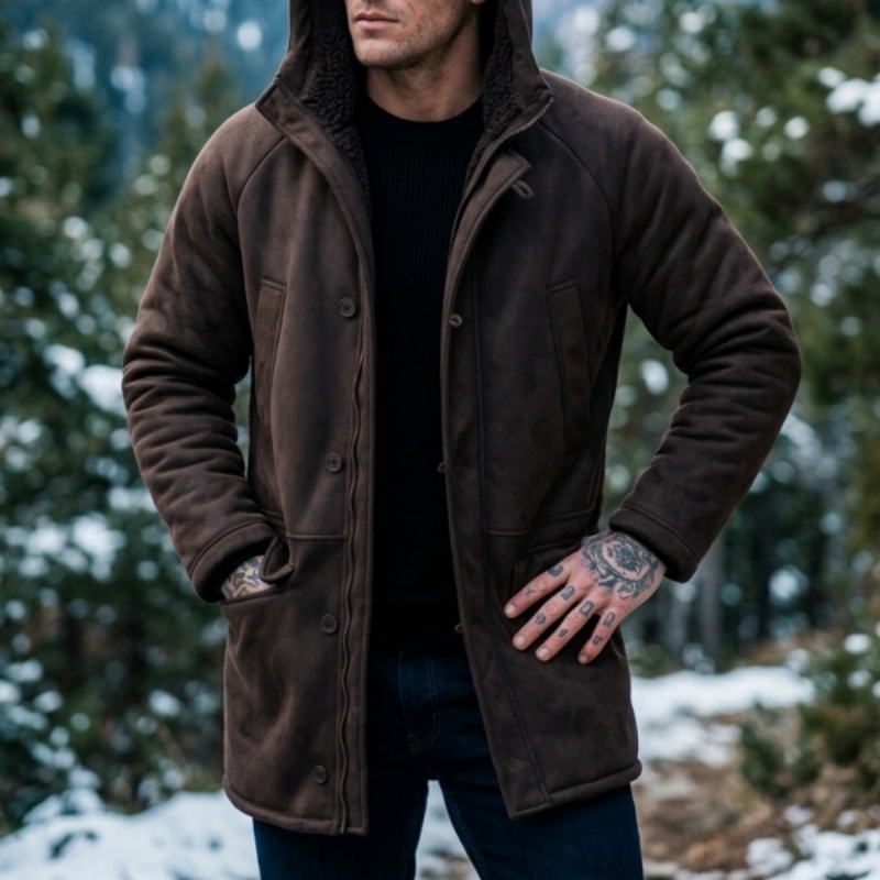 New Men's Faux Fur Lined Hoode - مراجعة Hunting Outdoor Jacket وسعره