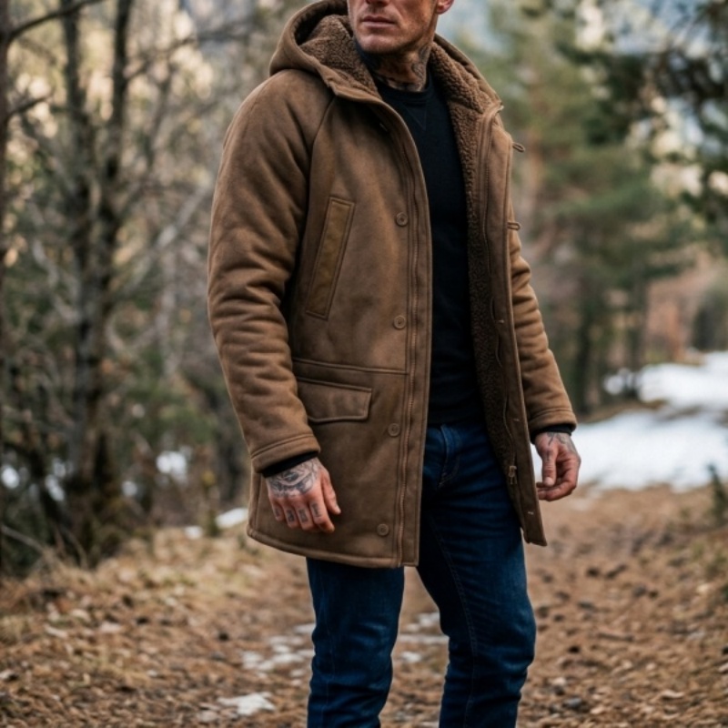 New Men's Faux Fur Lined Hoode - مراجعة Hunting Outdoor Jacket وسعره