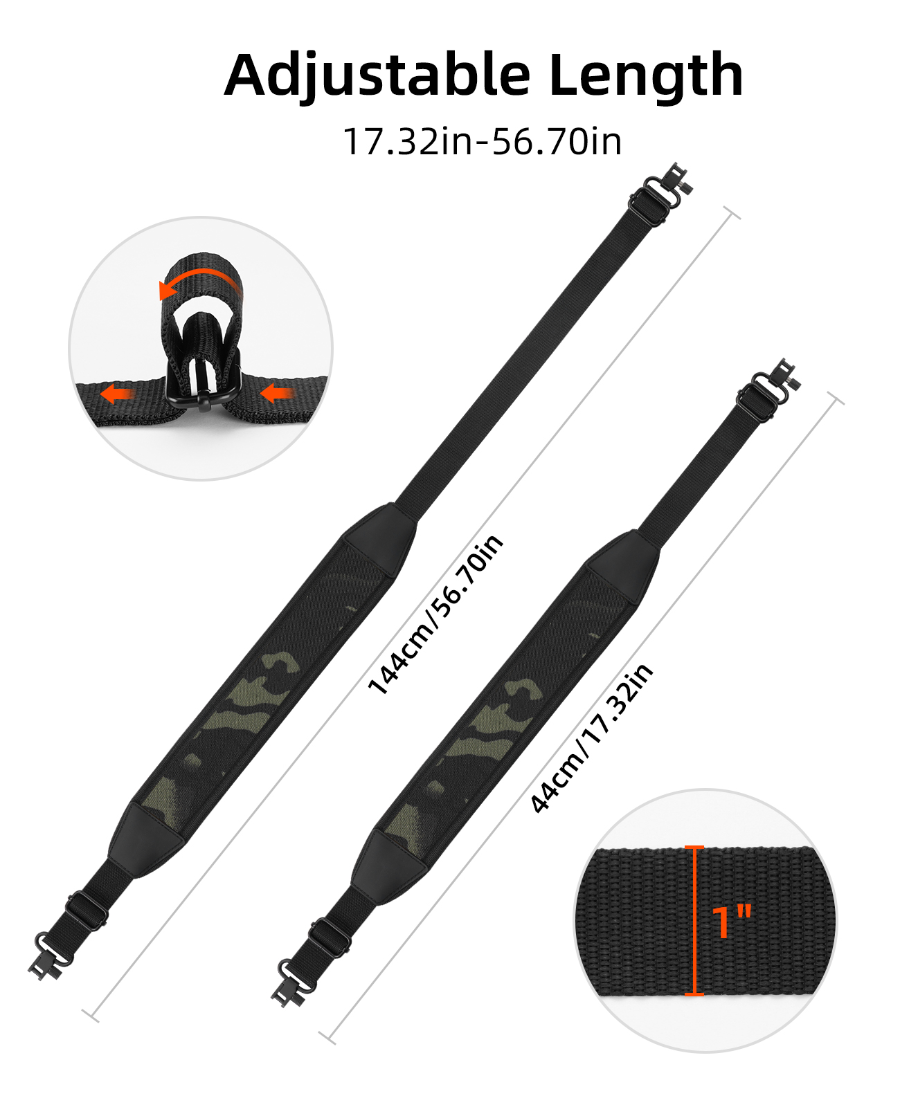 Two Point Rifle Sling with Wid - مراجعة Rifle Sling Swivel وسعره