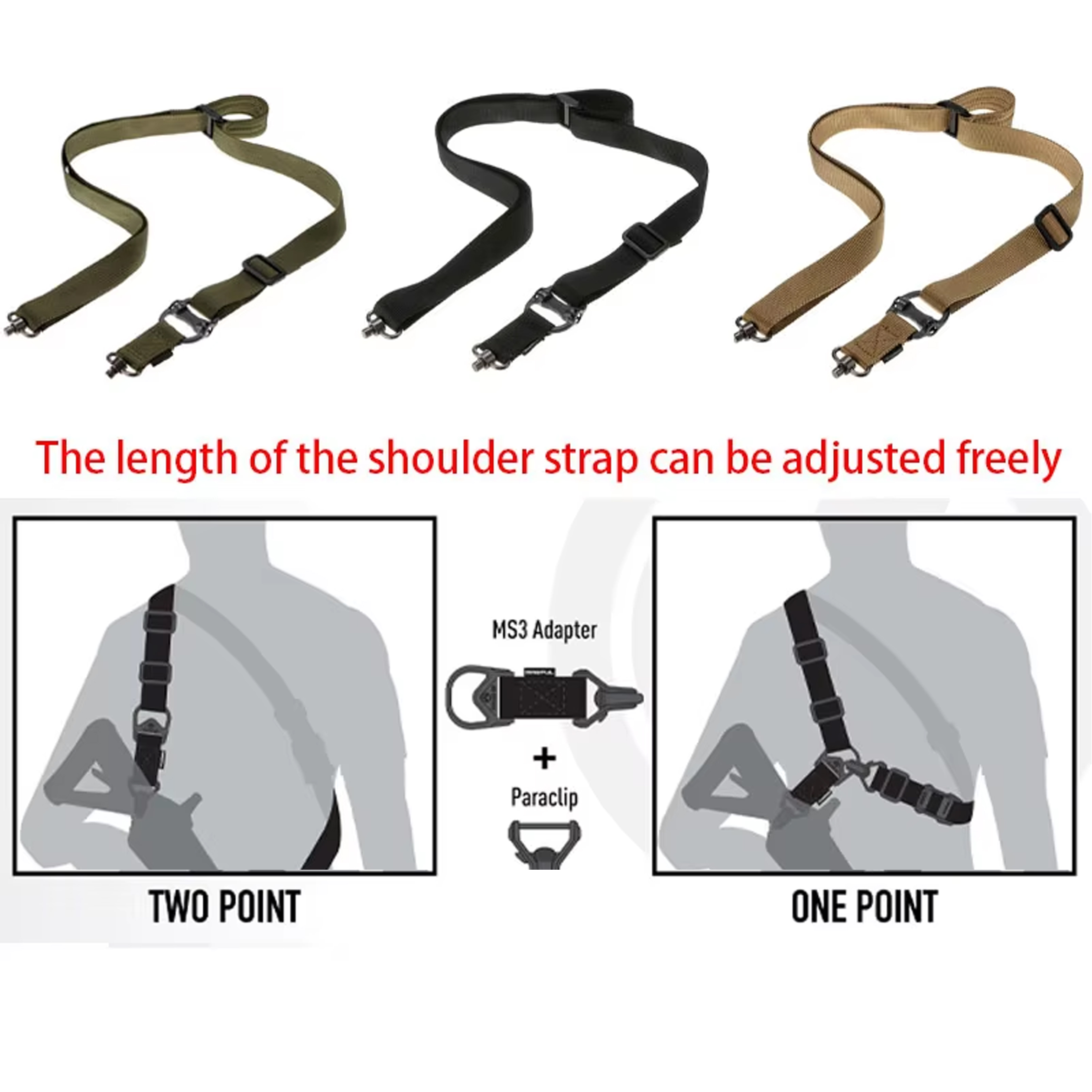Tactical MS3 Gun QD 2 Point Sl - مراجعة Rifle Sling Swivel وسعره