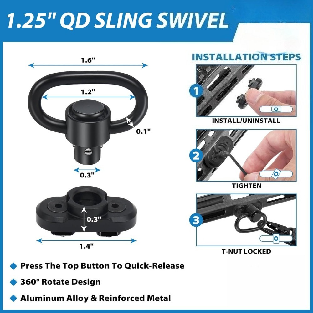 Tactical 2 Point Rifle Sling Q - مراجعة Rifle Sling Swivel وسعره