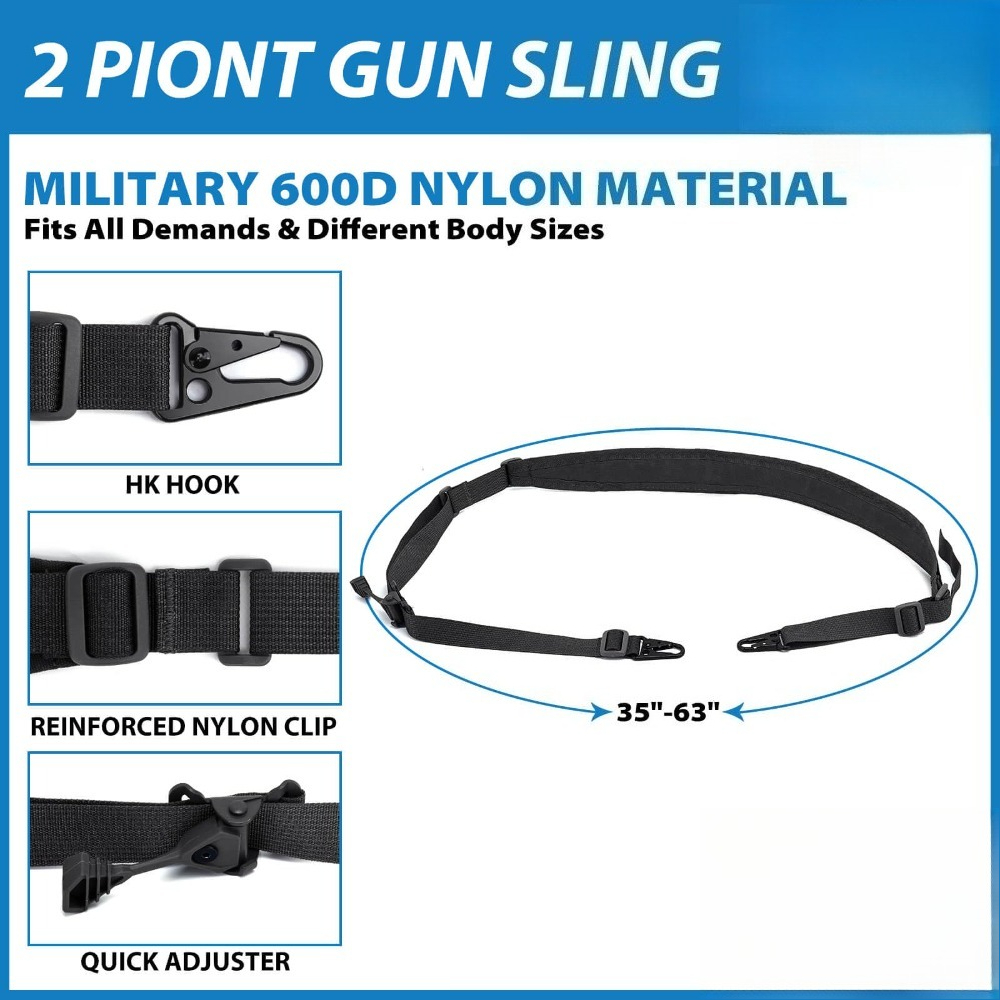 Tactical 2 Point Rifle Sling Q - مراجعة Rifle Sling Swivel وسعره