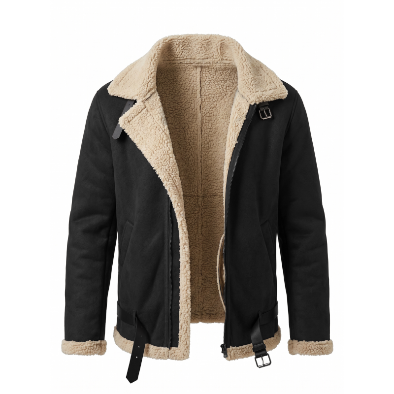 Men Winter Faux Suede Jacket F - مراجعة Hunting Outdoor Jacket وسعره