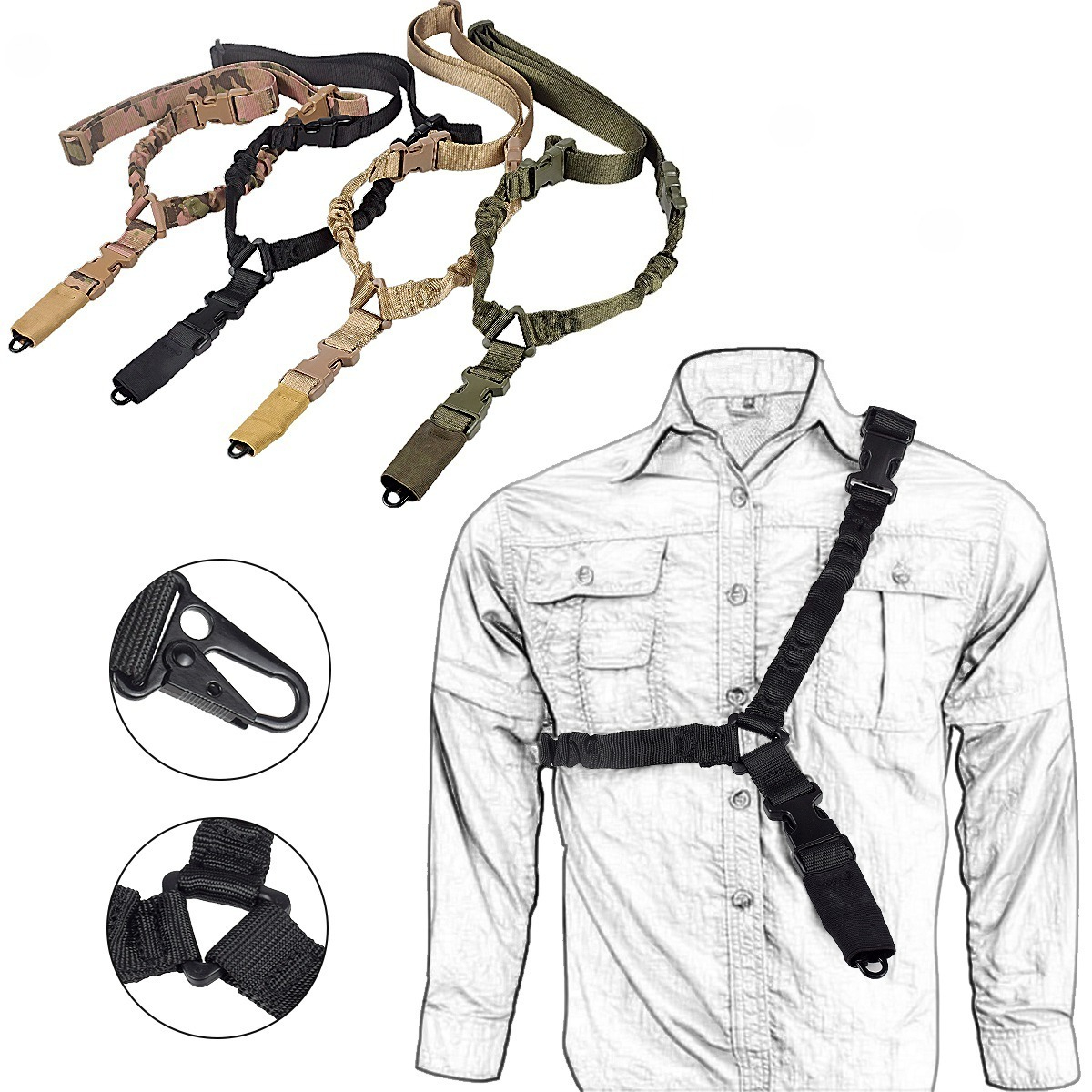 Single Point Tactical Straps G - مراجعة Rifle Sling Swivel وسعره