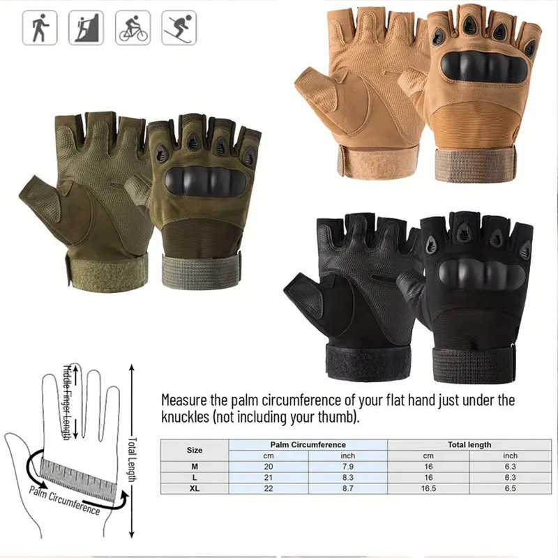 1Pair Tactical Fingerless Glov - مراجعة Outdoor Hunting Gloves وسعره