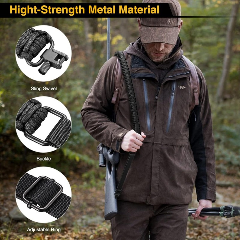 Shotgun Sling 550 Paracord Rif - مراجعة Rifle Sling Swivel وسعره